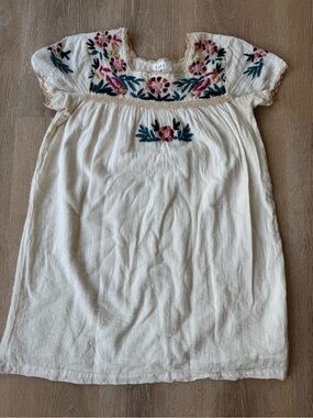 THML cream embroidered mini dress